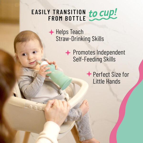 Legendairy Milk Honeybear Silicone Sippy Cup - Green, 8 oz, Dishwasher Safe, Trainer Straw Cup for Babies & Toddlers 4+ Months