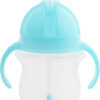 Munchkin Any Angle Sippy Cups for Toddlers, Spill Proof Weighted Straw Cup with Transition Handles for Babies 6 Months and Up, 2 Pack, Blue/Green