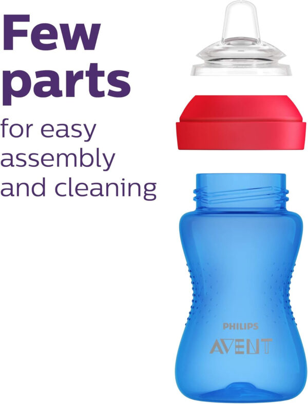 Philips AVENT My Easy Sippy Cup with Soft Spout and Spill-Proof Design, Pink/Purple, 9oz, SCF553/23 (Pack of 2)