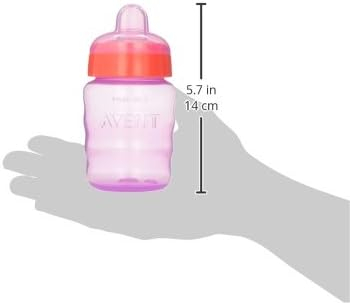 Philips AVENT My Easy Sippy Cup with Soft Spout and Spill-Proof Design, Pink/Purple, 9oz, SCF553/23 (Pack of 2)
