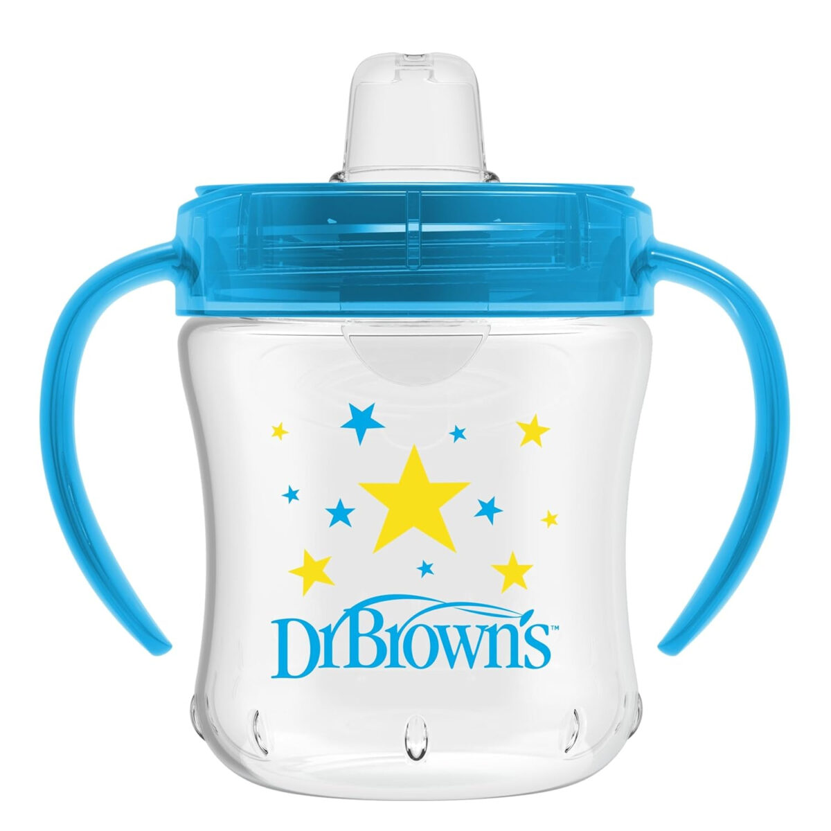Dr. Brown's Milestones Soft Spout Sippy Cup with Handles, Blue Star, BPA-Free, 6 oz/180 mL, 6m+