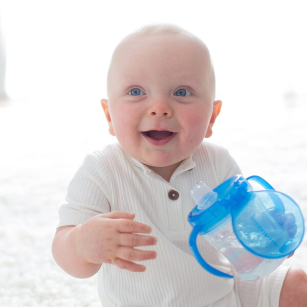 Dr. Brown's Milestones Soft Spout Sippy Cup with Handles, Blue Star, BPA-Free, 6 oz/180 mL, 6m+