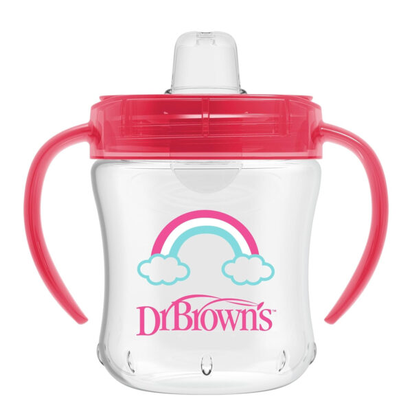 Dr. Brown's Milestones Soft Spout Sippy Cup with Handles, Blue Star, BPA-Free, 6 oz/180 mL, 6m+