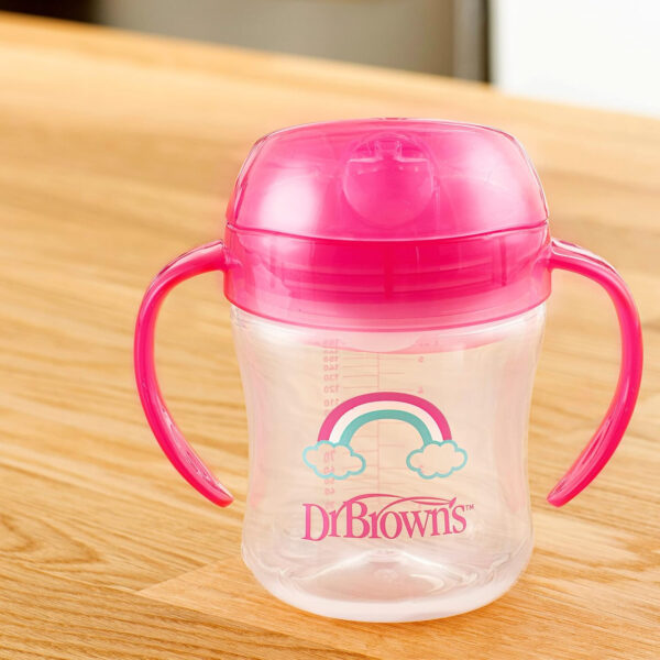 Dr. Brown's Milestones Soft Spout Sippy Cup with Handles, Blue Star, BPA-Free, 6 oz/180 mL, 6m+