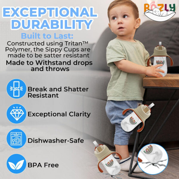 toddler sippy cup with straws 10oz - Baby water bottle sippy cup with straw - First years no spill sippy cups for 6 month old - Baby sippy cups for toddlers for milk