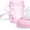 Chicco Transition Sippy Cup with Silicone Spout and Spill-Free Lid 7oz.| Calibration Markings | Removable Handles | Top-Rack Dishwasher Safe | Easy to Hold with Ergonomic Indents | Pink| 4+ months