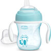 Chicco Transition Sippy Cup with Silicone Spout and Spill-Free Lid 7oz.| Calibration Markings | Removable Handles | Top-Rack Dishwasher Safe | Easy to Hold with Ergonomic Indents | Pink| 4+ months