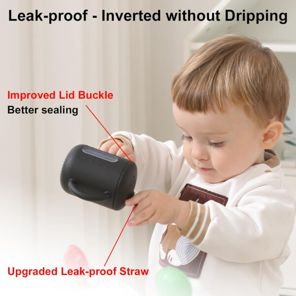 Seposeve 2 Pack Silicone Sippy Cups, Leak-Proof Baby Straw Cup for 6-12 Months, Spill Proof Toddler Cup with Straw 1-3 Years, with Capacity Marking, Non-slip Handle, Flow Control, 6 oz, Green Blue