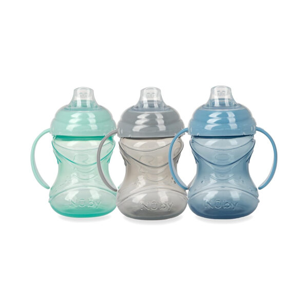 688c312841a1ae068341b9e66a6899bdbd4c9bf811df3de337a0b.jpg Nuby Clik-It Soft Spout No-Spill Training Sippy Cup with Handles - (3-Pack) 10 Oz - 4+ Months - Neutral