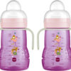 MAM Trainer Sippy Cup for Toddlers 1-3, 8 oz. Transition Drinking Cup with Extra-Soft Spout, Spill-Free Nipple, and Non-Slip Handles, for Girls 4+ Months, 1 Count