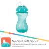 Nuby 3 Pack No Spill Toddler Sippy Cups - Toddler Cups Spill Proof with Easy and Firm Grip - Blue, Aqua, Green