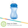 Nuby 3 Pack No Spill Toddler Sippy Cups - Toddler Cups Spill Proof with Easy and Firm Grip - Blue, Aqua, Green