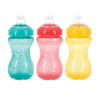 Nuby 3 Pack No Spill Toddler Sippy Cups - Toddler Cups Spill Proof with Easy and Firm Grip - Blue, Aqua, Green