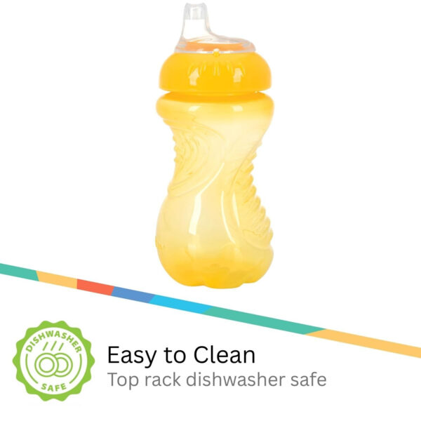Nuby 3 Pack No Spill Toddler Sippy Cups - Toddler Cups Spill Proof with Easy and Firm Grip - Blue, Aqua, Green