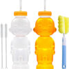 688c319c1a391d59817e43a90daaaaea59e56291b4ccf5c95e724.jpg 2 Pack Honey Bear Straw Cup for Babies - 8-oz Honeybear Bottle Baby Cup Set with Improved Safety Lid Design,Training Straws & Cleaning Kit, Leak-Proof Therapy Learning Sippy Cups,Food-Grade & BPA Free