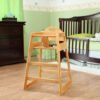 Wooden High Chair for Baby & Toddler – Restaurant-Style Stackable HighChair with Commercial Grade Solid Wood for Dining Table & Kitchen – Compact & Portable Design for Home & Restaurant Use -Natural