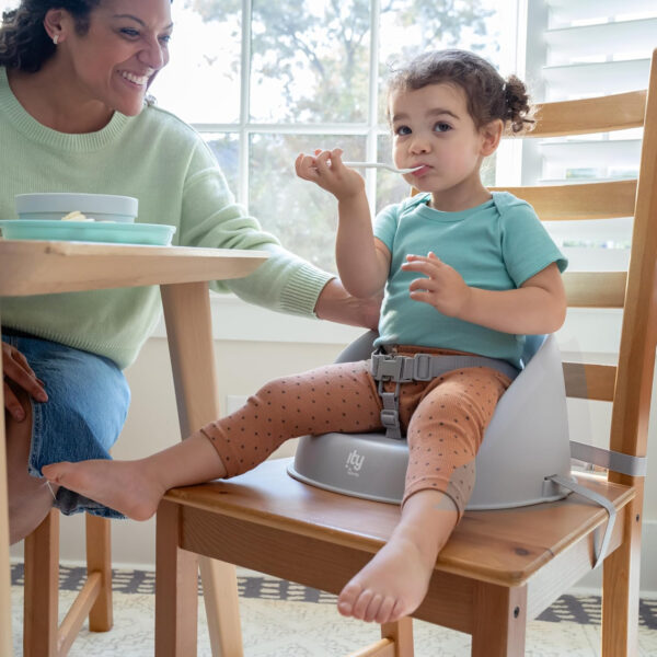 Ingenuity: ity by Ingenuity My Spot Easy-Clean Baby Booster Feeding Chair, 3-Point Harness, Washable Removable Straps - Teal