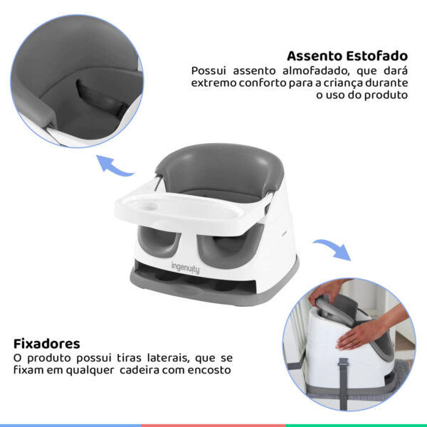 Ingenuity Baby Base 2-in-1 Seat - Slate - Booster Feeding Seat