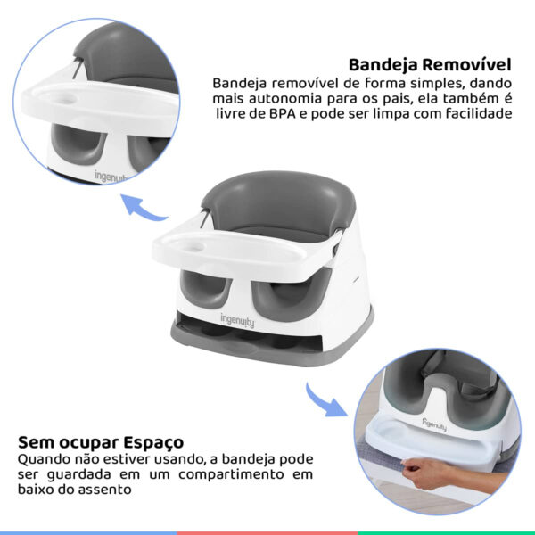 Ingenuity Baby Base 2-in-1 Seat - Slate - Booster Feeding Seat