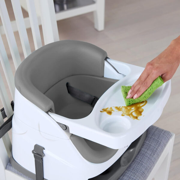 Ingenuity Baby Base 2-in-1 Booster Feeding and Floor Seat with Self-Storing Tray - Peony