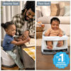 Ingenuity Baby Base 2-in-1 Booster Feeding and Floor Seat with Self-Storing Tray - Peony