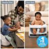Ingenuity Baby Base 2-in-1 Booster Feeding and Floor Seat with Self-Storing Tray - Peony