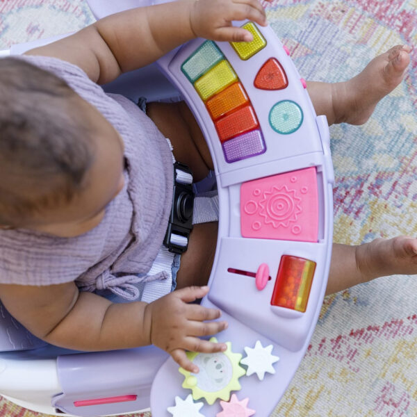 Infantino Music & Lights 3-in-1 Discovery Seat & Booster, Toddler Booster Seat for Dining Table or Kitchen Chair, Baby Activity Center & Snack Tray, Teal