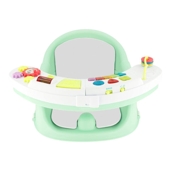Infantino Music & Lights 3-in-1 Discovery Seat & Booster, Toddler Booster Seat for Dining Table or Kitchen Chair, Baby Activity Center & Snack Tray, Teal