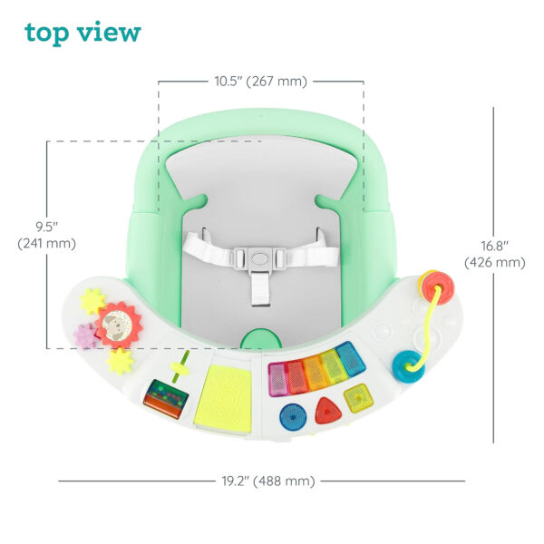 Infantino Music & Lights 3-in-1 Discovery Seat & Booster, Toddler Booster Seat for Dining Table or Kitchen Chair, Baby Activity Center & Snack Tray, Teal