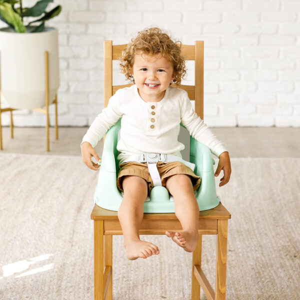 Infantino Music & Lights 3-in-1 Discovery Seat & Booster, Toddler Booster Seat for Dining Table or Kitchen Chair, Baby Activity Center & Snack Tray, Teal