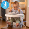 Ingenuity by Summer Unisex Deluxe Comfort Folding Booster Seat with Feeding Tray, Chair Straps Secure Booster, and Removable Seat Pad, Grey