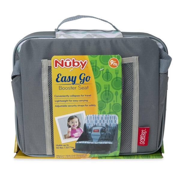 688c347e6e30cd6881bae74a5089d0d214258d87566cc38d2a9c5.jpg Nuby Easy Go Booster Seat - Travel Booster Seat for Babies and Toddlers - Holds Up to 35 Pounds - 9+ Months - Gray