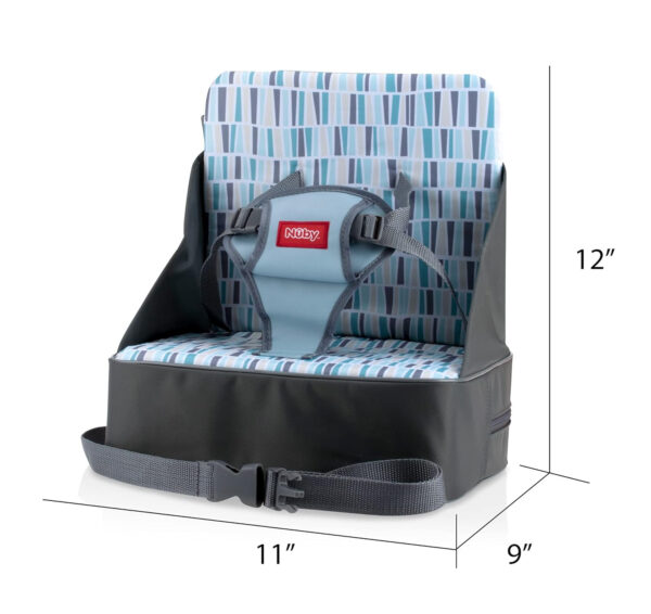 688c348072b7cd74aa09d76639720096235347cc68f7649b85afe.jpg Nuby Easy Go Booster Seat - Travel Booster Seat for Babies and Toddlers - Holds Up to 35 Pounds - 9+ Months - Gray