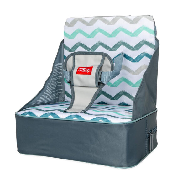 688c348eb368126072520c32b573c03399155497c0bba99f78cb0.jpg Nuby Easy Go Booster Seat - Travel Booster Seat for Babies and Toddlers - Holds Up to 35 Pounds - 9+ Months - Gray