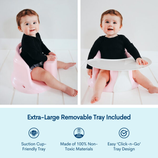 Upseat – The Original Ergonomic Baby Floor & Booster Seat with Tray, Developed with Physical Therapists for Upright Posture & Healthy Hip Development, 4–24 Months, Dishwasher-Safe Extra-Large Tray