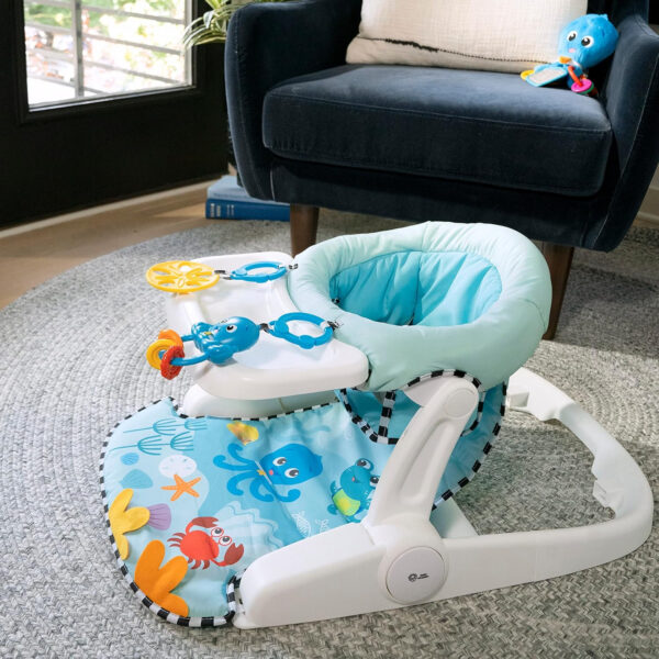 Baby Einstein Dine & Discover Multi-Use Booster Feeding & Floor Activity Seat with Self-Storing Tray