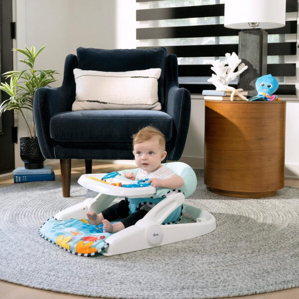 Baby Einstein Dine & Discover Multi-Use Booster Feeding & Floor Activity Seat with Self-Storing Tray