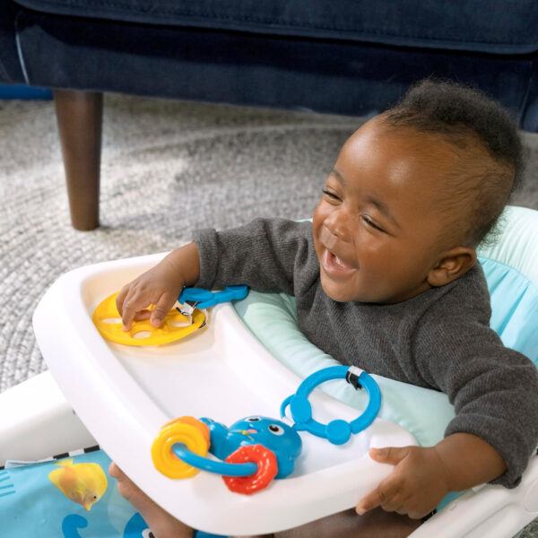 Baby Einstein Dine & Discover Multi-Use Booster Feeding & Floor Activity Seat with Self-Storing Tray