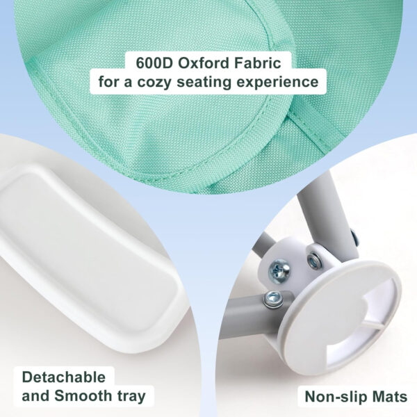 Portable 3-in-1 Baby Booster Seat – Cozy Floor Seat, Feeding Seat with Tray, Toddler Booster – Compact, Foldable, Safe with Child Safety Belt Carry Bag – Perfect for Travel & Family Time