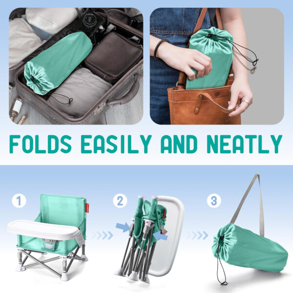 Portable 3-in-1 Baby Booster Seat – Cozy Floor Seat, Feeding Seat with Tray, Toddler Booster – Compact, Foldable, Safe with Child Safety Belt Carry Bag – Perfect for Travel & Family Time