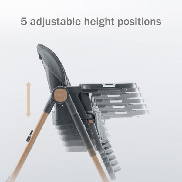 6 in 1 Convertible High Chairs for Babies and Toddlers,Portable High Chair with Dishwasher Tray and 4 Wheel,Booster Seat for Dining Table,Foldable Toddle and Baby Feeding Highchair (Gold-Grey)