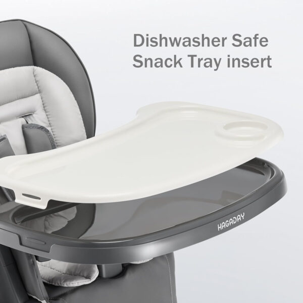 6 in 1 Convertible High Chairs for Babies and Toddlers,Portable High Chair with Dishwasher Tray and 4 Wheel,Booster Seat for Dining Table,Foldable Toddle and Baby Feeding Highchair (Gold-Grey)