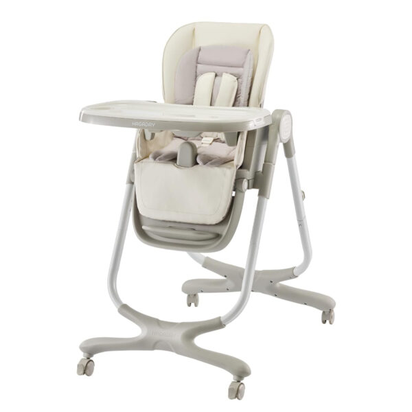 6 in 1 Convertible High Chairs for Babies and Toddlers,Portable High Chair with Dishwasher Tray and 4 Wheel,Booster Seat for Dining Table,Foldable Toddle and Baby Feeding Highchair (Gold-Grey)