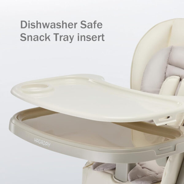 6 in 1 Convertible High Chairs for Babies and Toddlers,Portable High Chair with Dishwasher Tray and 4 Wheel,Booster Seat for Dining Table,Foldable Toddle and Baby Feeding Highchair (Gold-Grey)