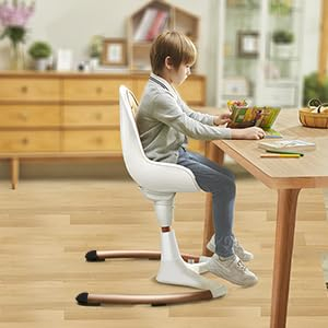 Hot Mom Baby High Chair Adjustable Seat Angle Lift Height Double Tray Luxury Baby Eating Chair,Lifetime Availability,White Gold