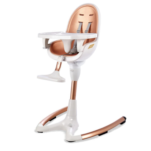 Hot Mom Baby High Chair Adjustable Seat Angle Lift Height Double Tray Luxury Baby Eating Chair,Lifetime Availability,White Gold