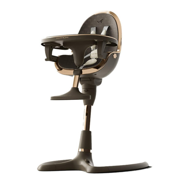 Hot Mom Baby High Chair Adjustable Seat Angle Lift Height Double Tray Luxury Baby Eating Chair,Lifetime Availability,White Gold