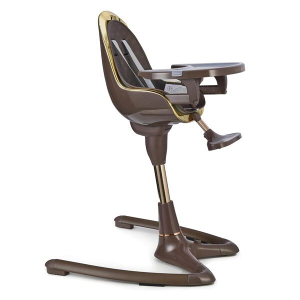 Hot Mom Baby High Chair Adjustable Seat Angle Lift Height Double Tray Luxury Baby Eating Chair,Lifetime Availability,White Gold