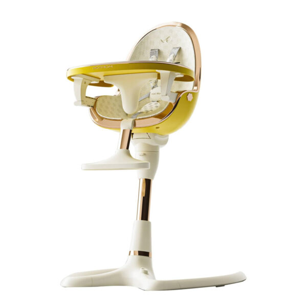 Hot Mom Baby High Chair Adjustable Seat Angle Lift Height Double Tray Luxury Baby Eating Chair,Lifetime Availability,White Gold