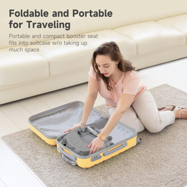 YOLEO Baby High Chair Booster Seat for Dining Table, Adjustable Height Travel Foldable High Chairs with Tray